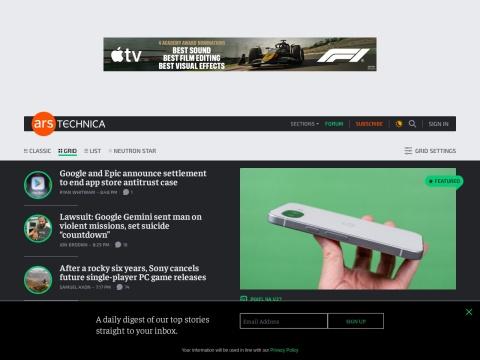 Ars Technica - 美国权威科技媒体，涵盖IT、AI、科学等多领域前沿资讯