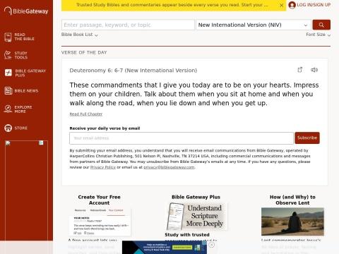 BibleGateway.com：全球领先的在线圣经平台，支持150多种版本和50多种语言