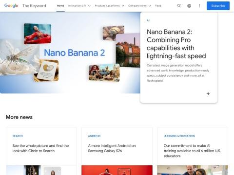 The Keyword | 谷歌官方博客：洞悉前沿科技与产品动态