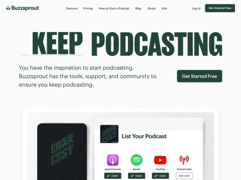 Buzzsprout：美国领先的免费播客托管平台，助力创作者轻松发布与推广
