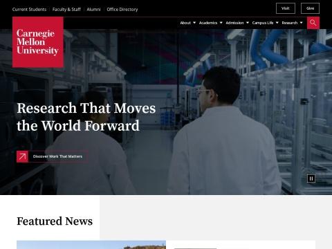 卡内基梅隆大学官网 - 美国顶尖研究型大学与AI教育领导者