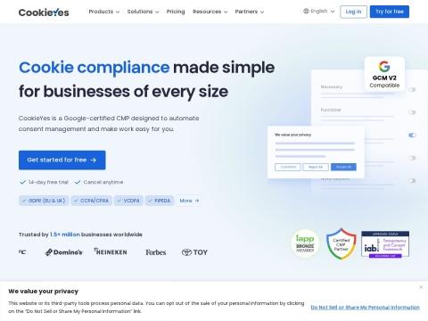 CookieYes（网站 Cookie 合规解决方案）