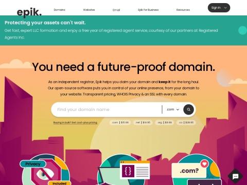 Epik域名注册平台 - 一站式在线品牌建设解决方案