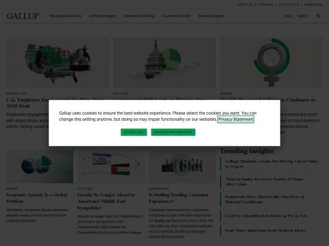 Gallup美国官网：全球职场咨询与数据分析服务平台