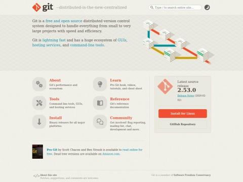 Git美国官方网站 - 分布式版本控制系统与学习资源中心