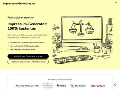 Impressum-Generator：德国100%免费法律声明生成工具（2026最新版）