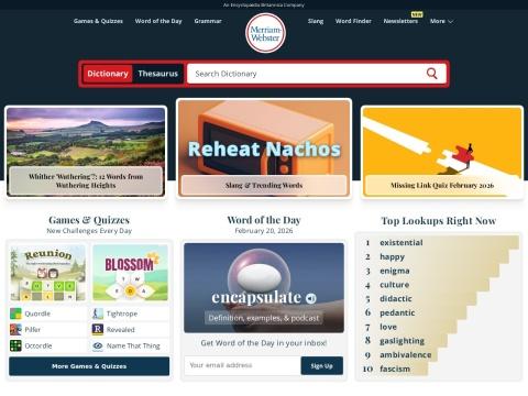 Merriam-Webster 在线词典：美国权威英语词典与语言学习平台