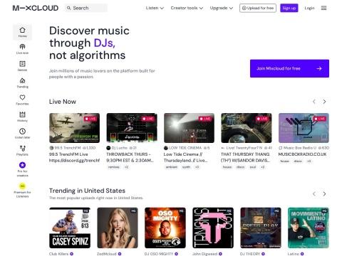 Mixcloud - 专业音频流媒体平台，专注DJ混音与播客分享