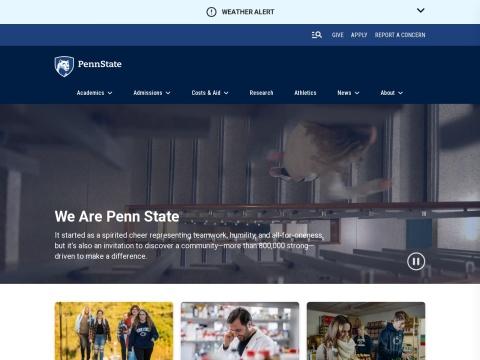美国宾夕法尼亚州立大学官网：世界级公立教育与跨学科研究平台