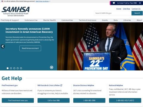 SAMHSA官网 - 美国心理健康与药物滥用防治权威平台