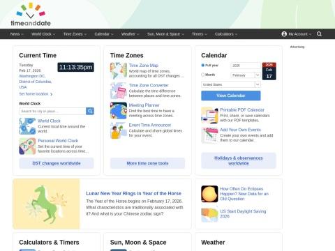 timeanddate.com - 全球领先的时间与天文信息服务平台